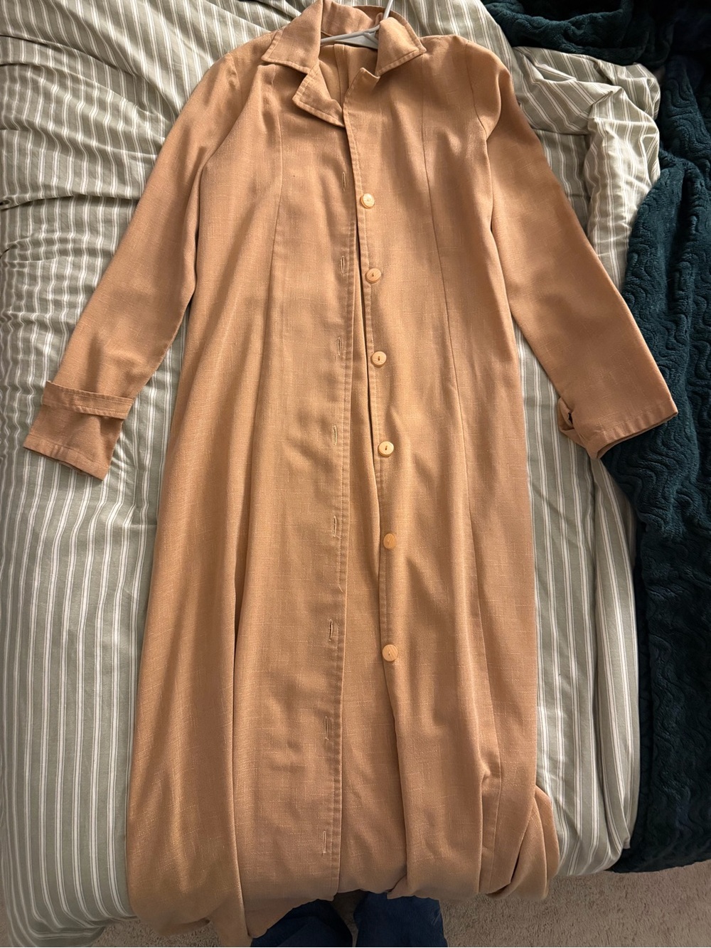 Women’s Long Button-Front Jacket in Camel